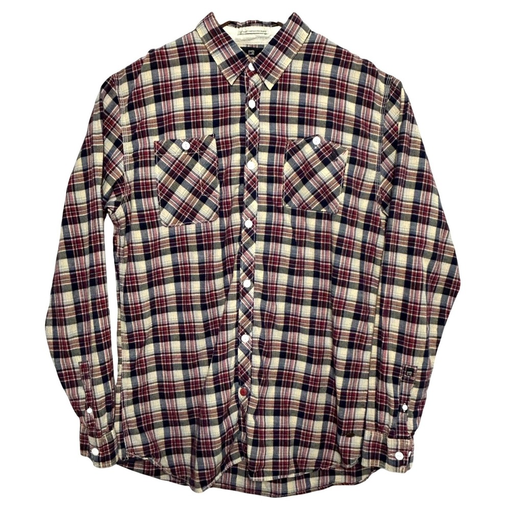 Scotch & Soda XXL Mens Plaid Cotton Linen Shirt Long Sleeve Button‎ Up Pockets